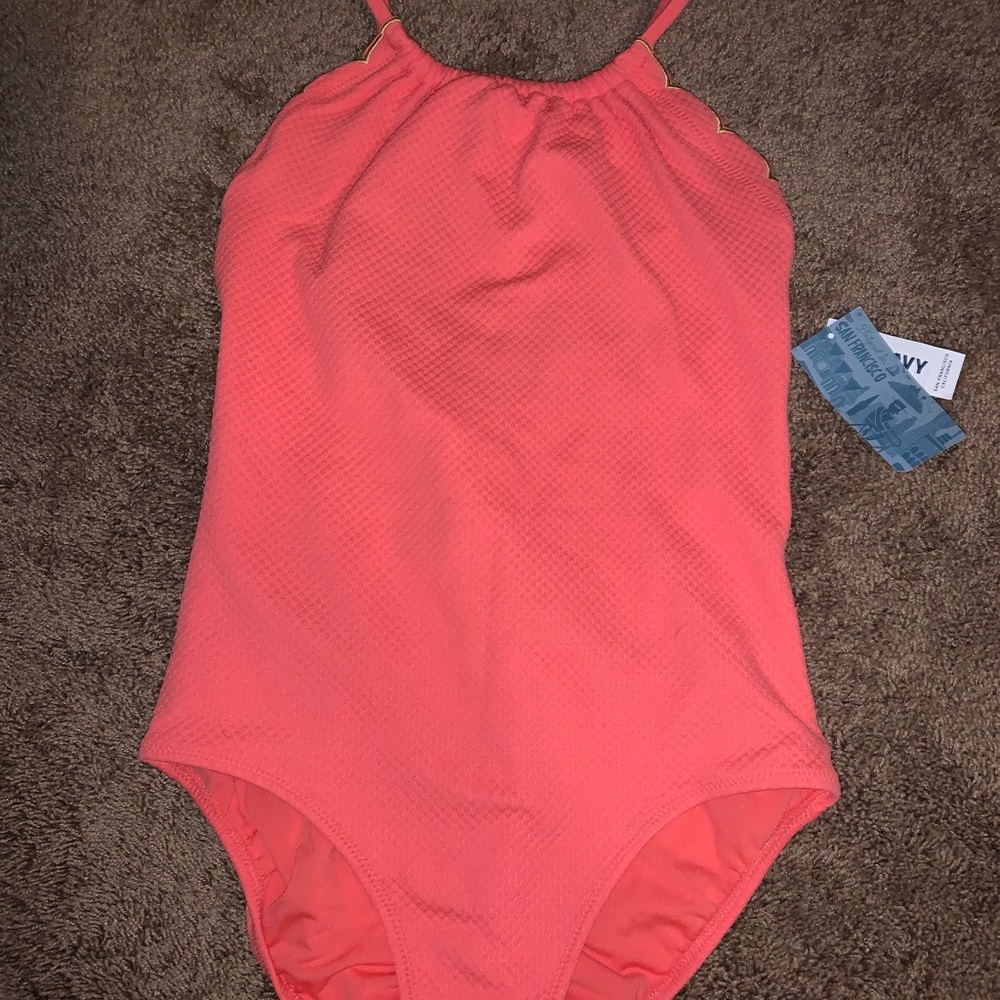 Old Navy Girl’s Coral One Piece Swimsuit